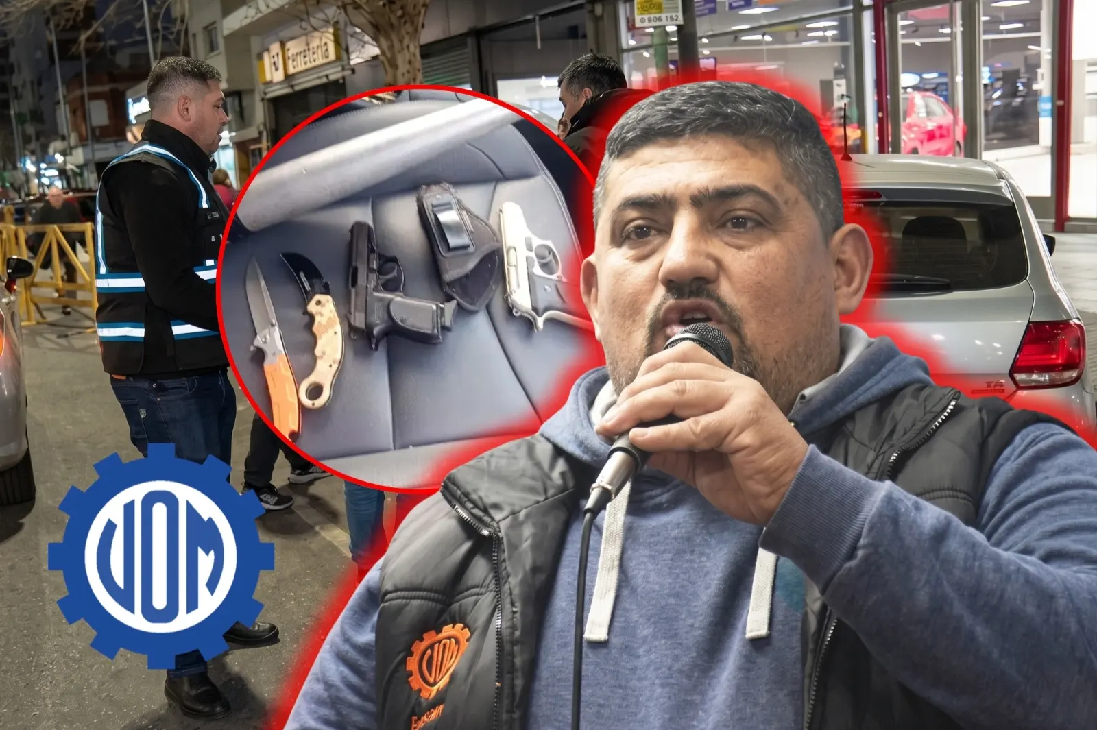 Detuvieron a un sindicalista kirchnerista de la UOM: tenía dos pistolas, cuchillos y un bate