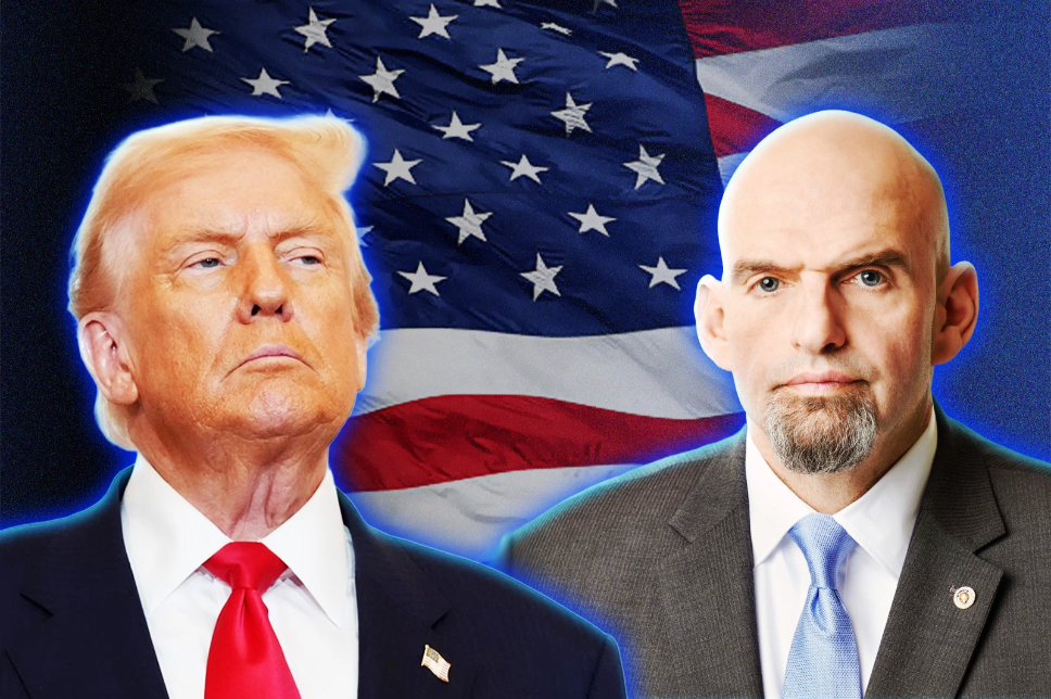Democratic Senator John Fetterman broke with the Democratic Party and supported Donald Trump