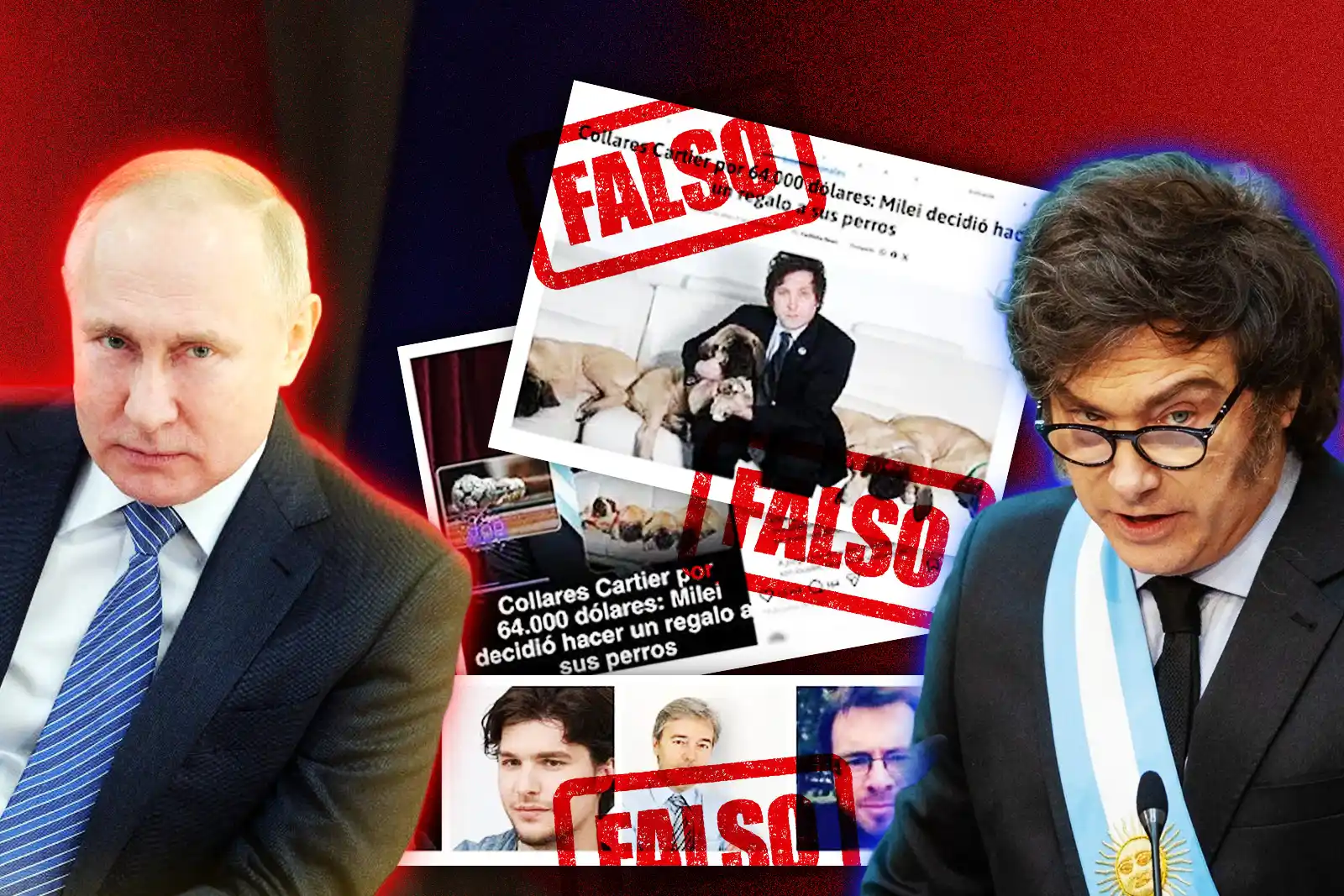 Javier Milei y Vladimir Putin