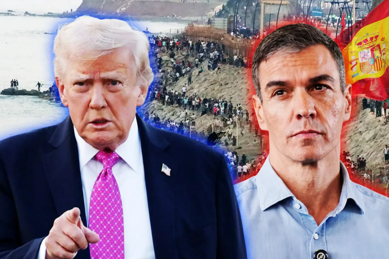 Donald Trump y Pedro Sánchez.