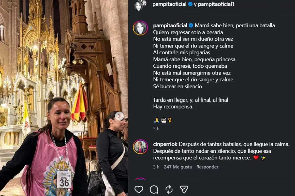 El mensaje que Pampita compartió después de llegar a Luján