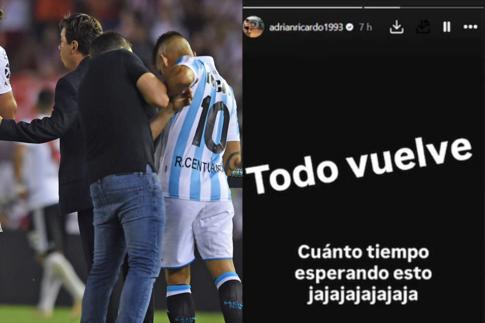 Ricardo Centurión targeted Eduardo Coudet on social media after River's elimination