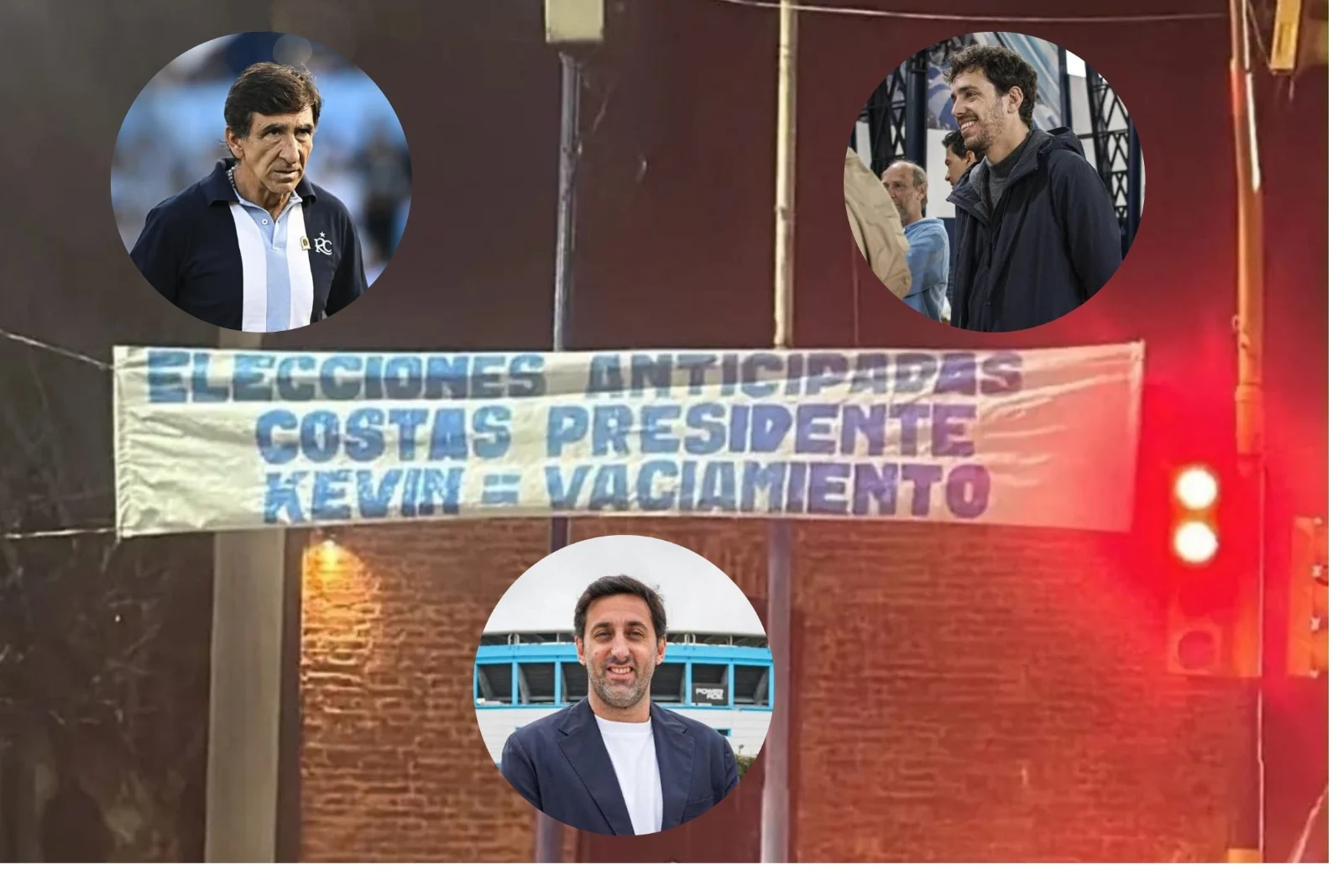 Racing: apareció un pasacalle con pedidos de elecciones anticipadas y un mensaje contra la dirigencia