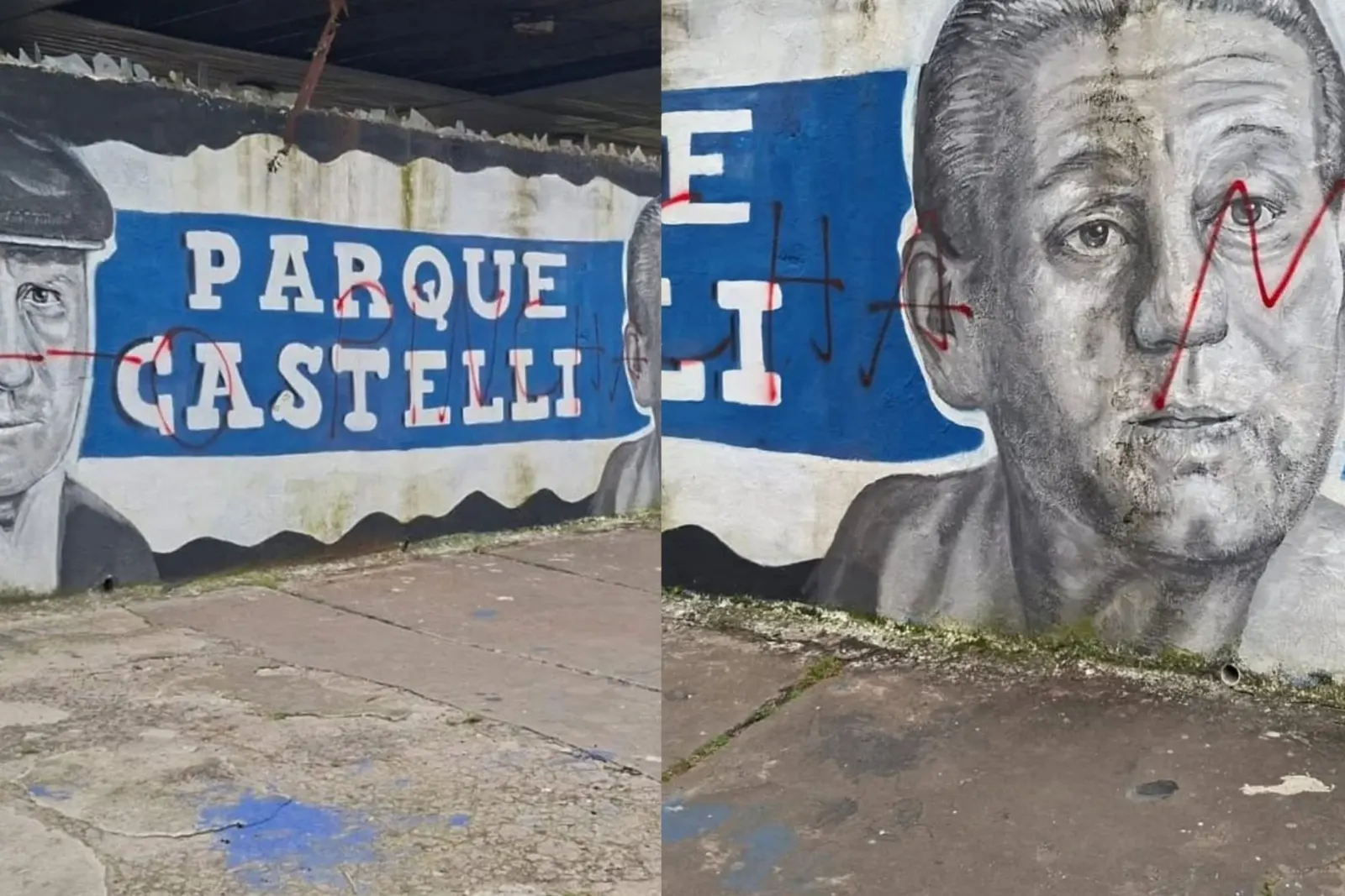 Hinchas de Estudiantes vandalizaron un mural de Gimnasia antes del clásico platense