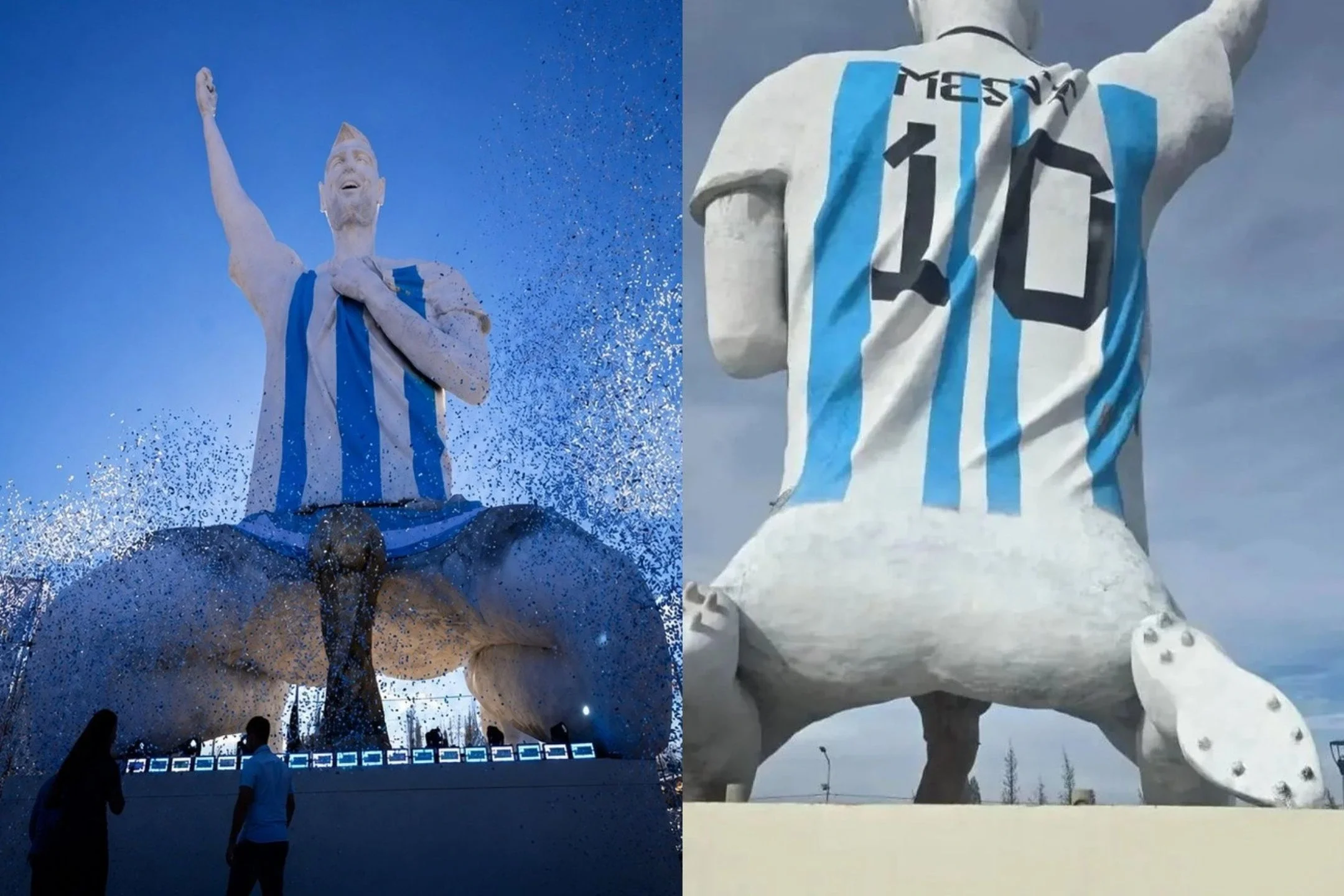 ¿Qué quisieron hacer?: la insólita estatua de Lionel Messi que se inauguró en Neuquén