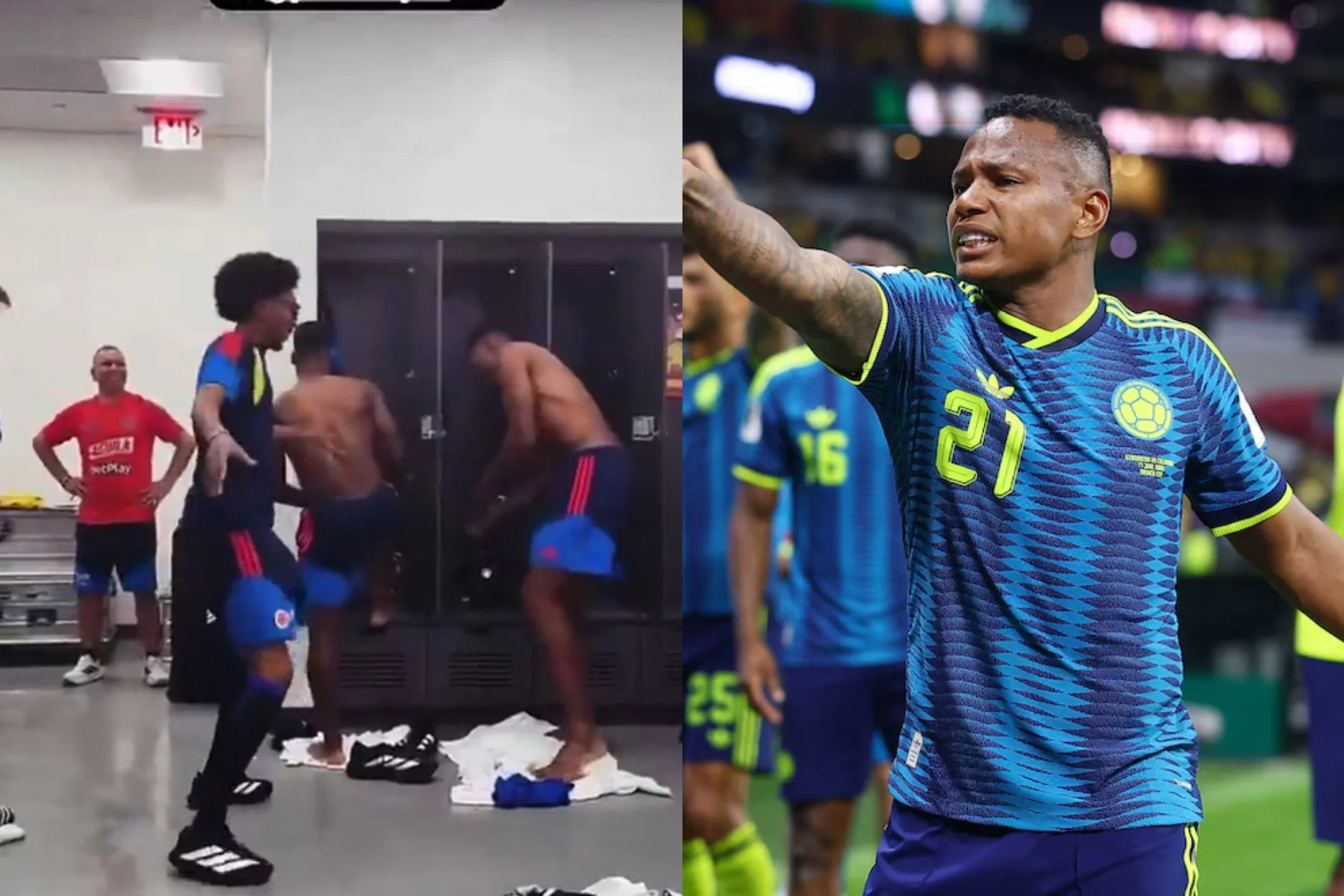 Campaz apareció desnudo en una historia de los festejos de la selección de Colombia por pasar a 16avos