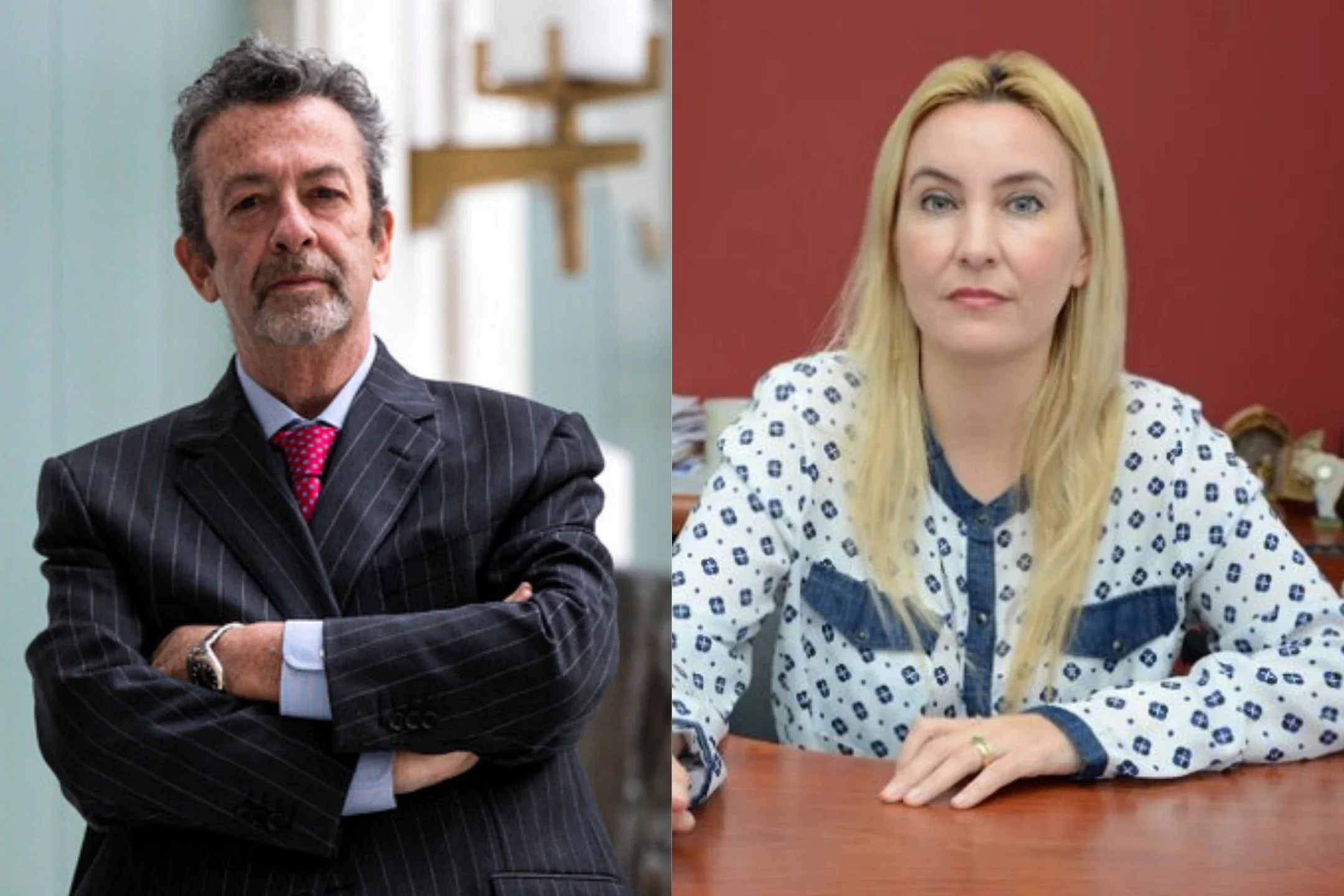 Marcello Fondi embagador de Italia en Paraguay y Ia fiscal Irma Llano.