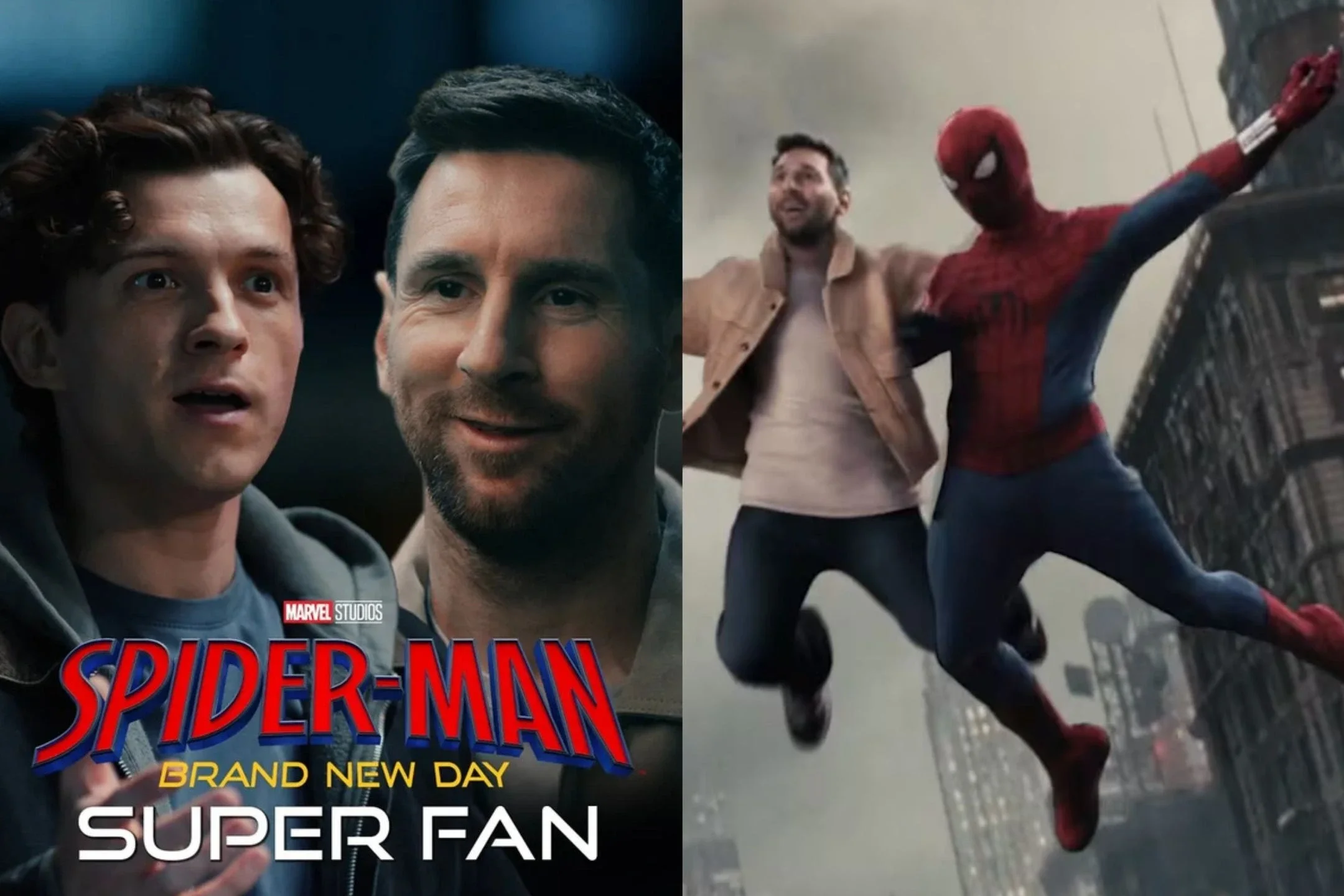 Lionel Messi junto al hombre araña: el crossover menos esperado
