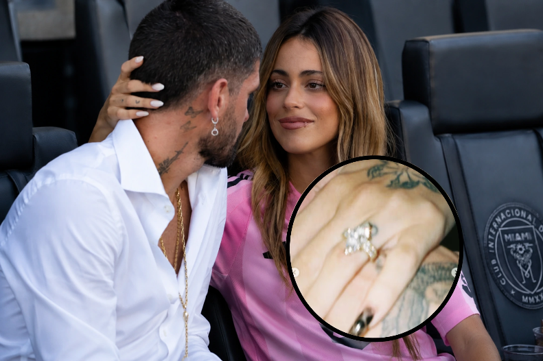 Rodrigo De Paul y Tini Stoessel confirmaron su compromiso con foto y anillo