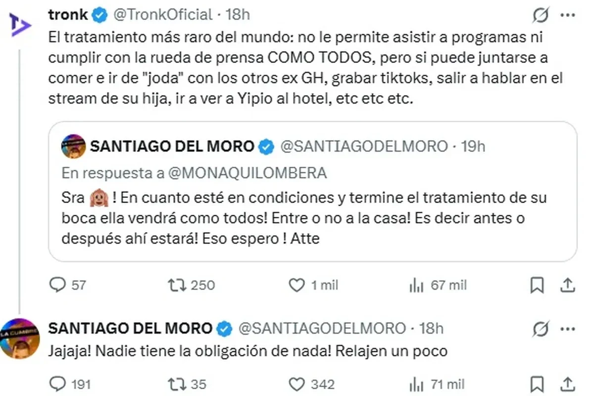 Qué había dicho Santiago del Moro sobre Andrea del Boca