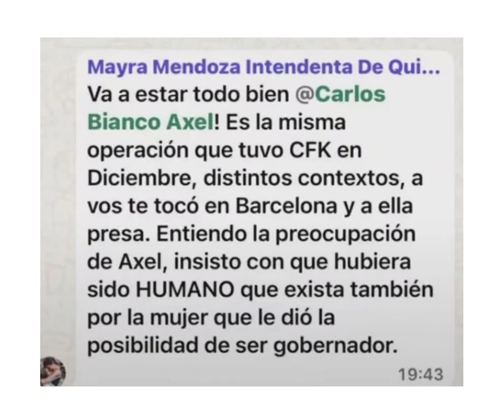 The message of Mayra Mendoza that promoted the internal conflict in Kirchnerism