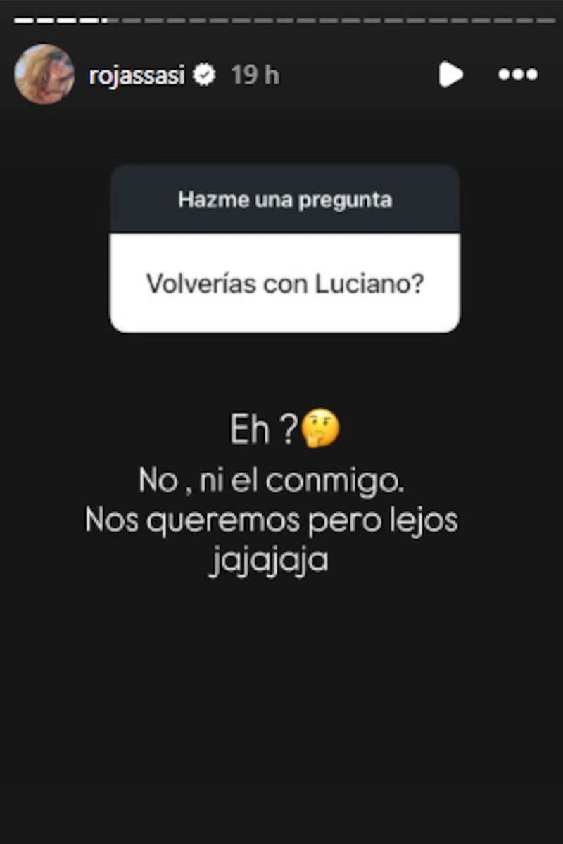 Sabrina Rojas respondió si volvería con Luciano Castro