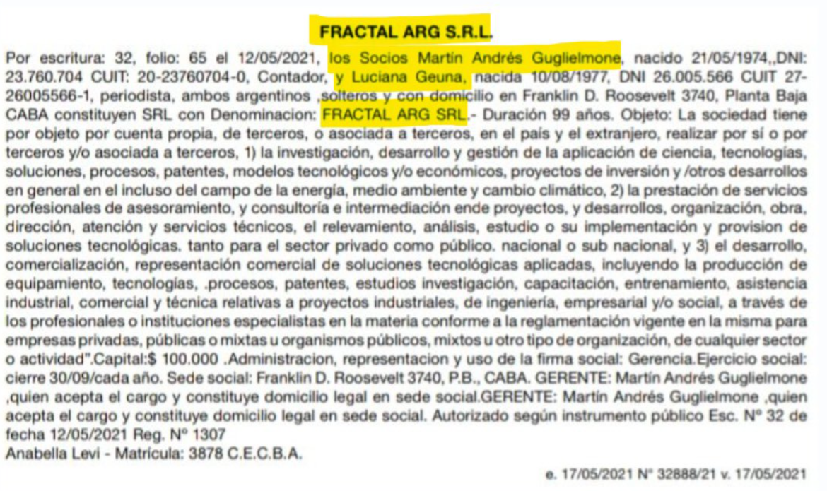 Fractal, la empresa de la que Geuna es socia