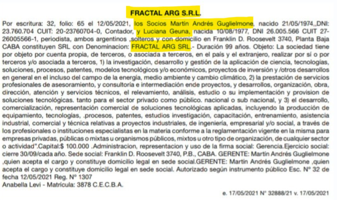 Fractal, la empresa de Geuna.