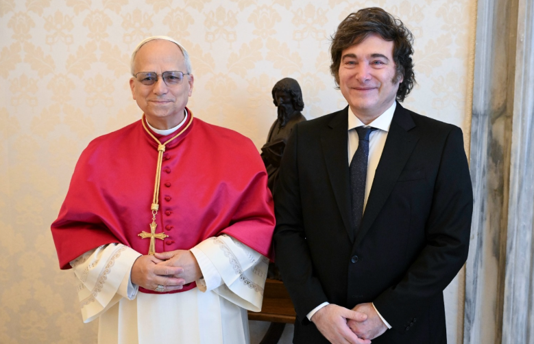 Pope Leo XIV with Milei