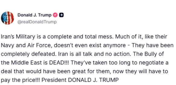 Trump liquidó al régimen iraní tras la nueva escalada: 