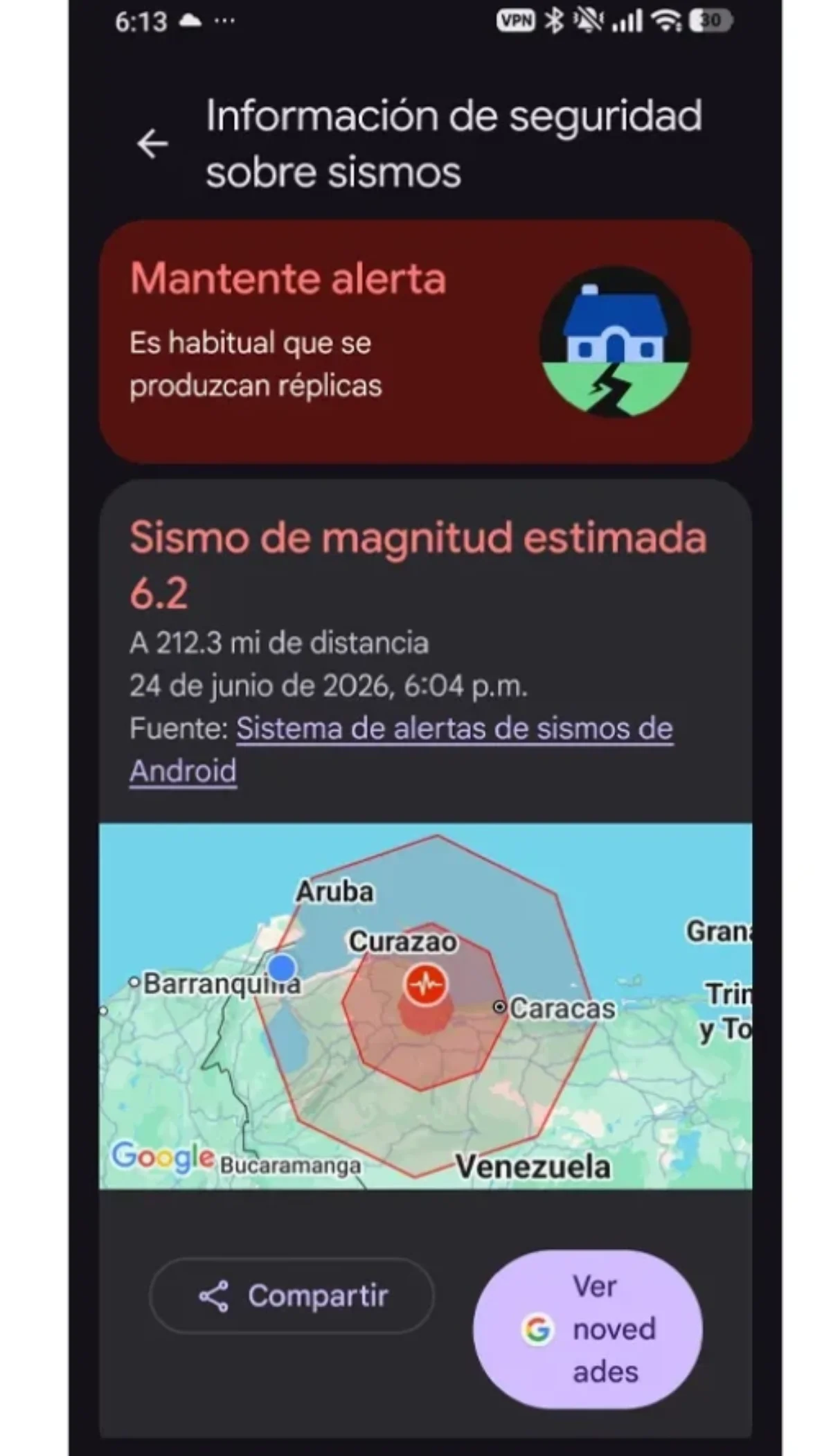 Google anticipó el terremoto de Venezuela gracias a una red global de teléfonos Android