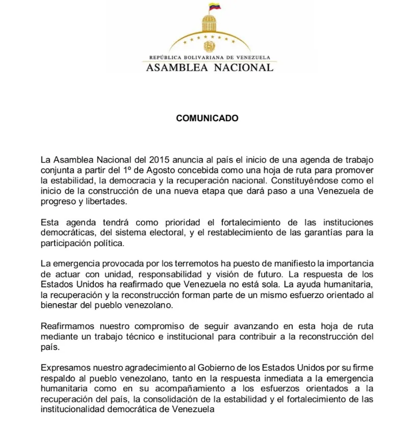 Una agenda para la reconstrucción institucional de Venezuela