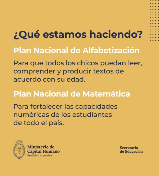 Milei apuesta por alfabetización y matemática