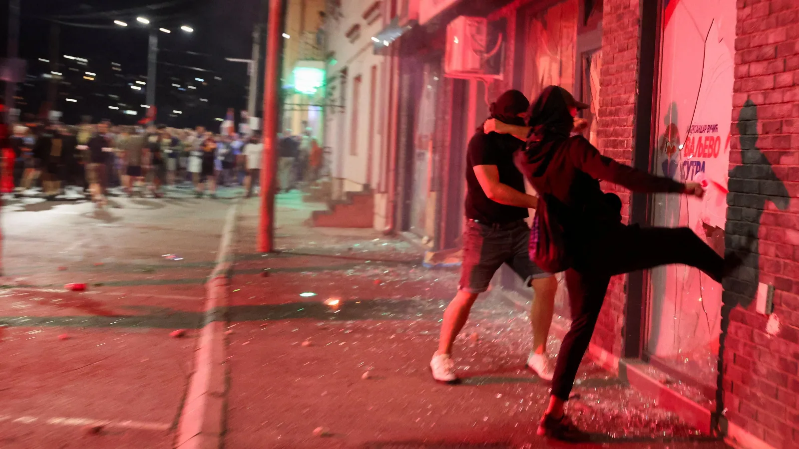 Multiple protests have taken place in Serbia following the collapse of a marquee that left 16 dead