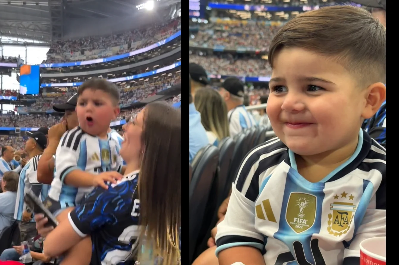 Benjamín, hijo de Enzo Fernández, vibra con triunfo argentino