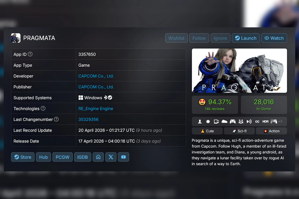 PRAGMATA arrasa en Steam con valoraciones casi perfectas