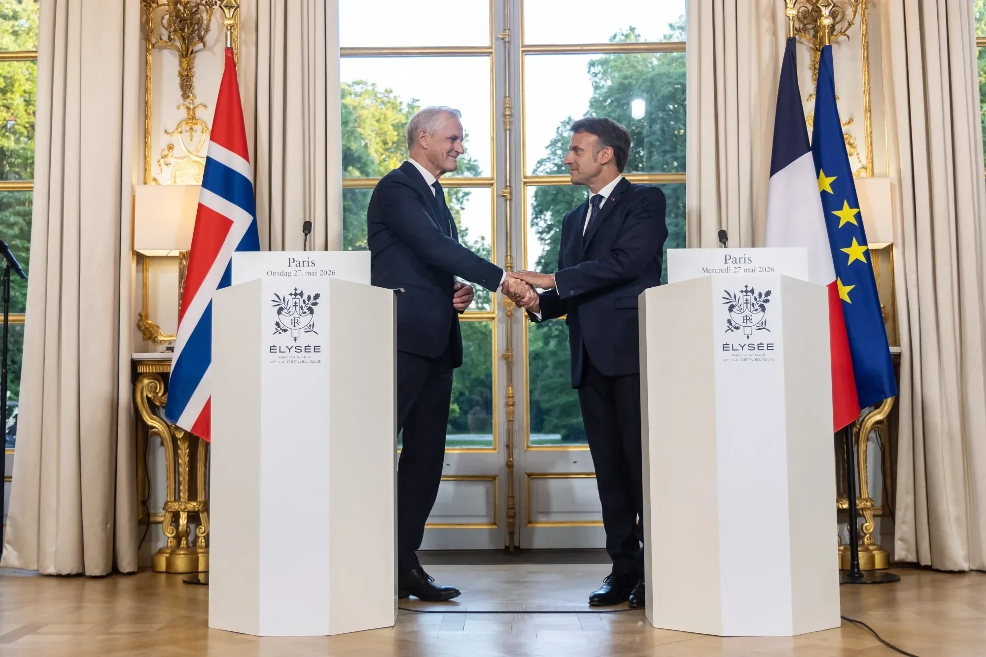Durante una reunión bilateral, Macron y el primer ministro de Noruega firmaron la integración del país al paraguas nuclear francés y otros acuerdos militares