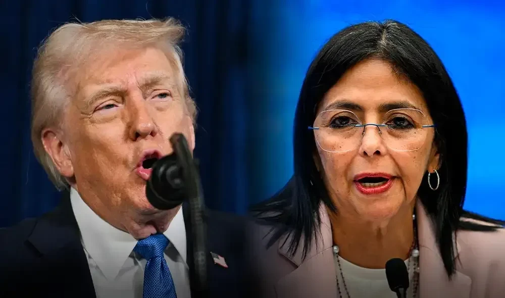 Donald Trump and Delcy Rodríguez
