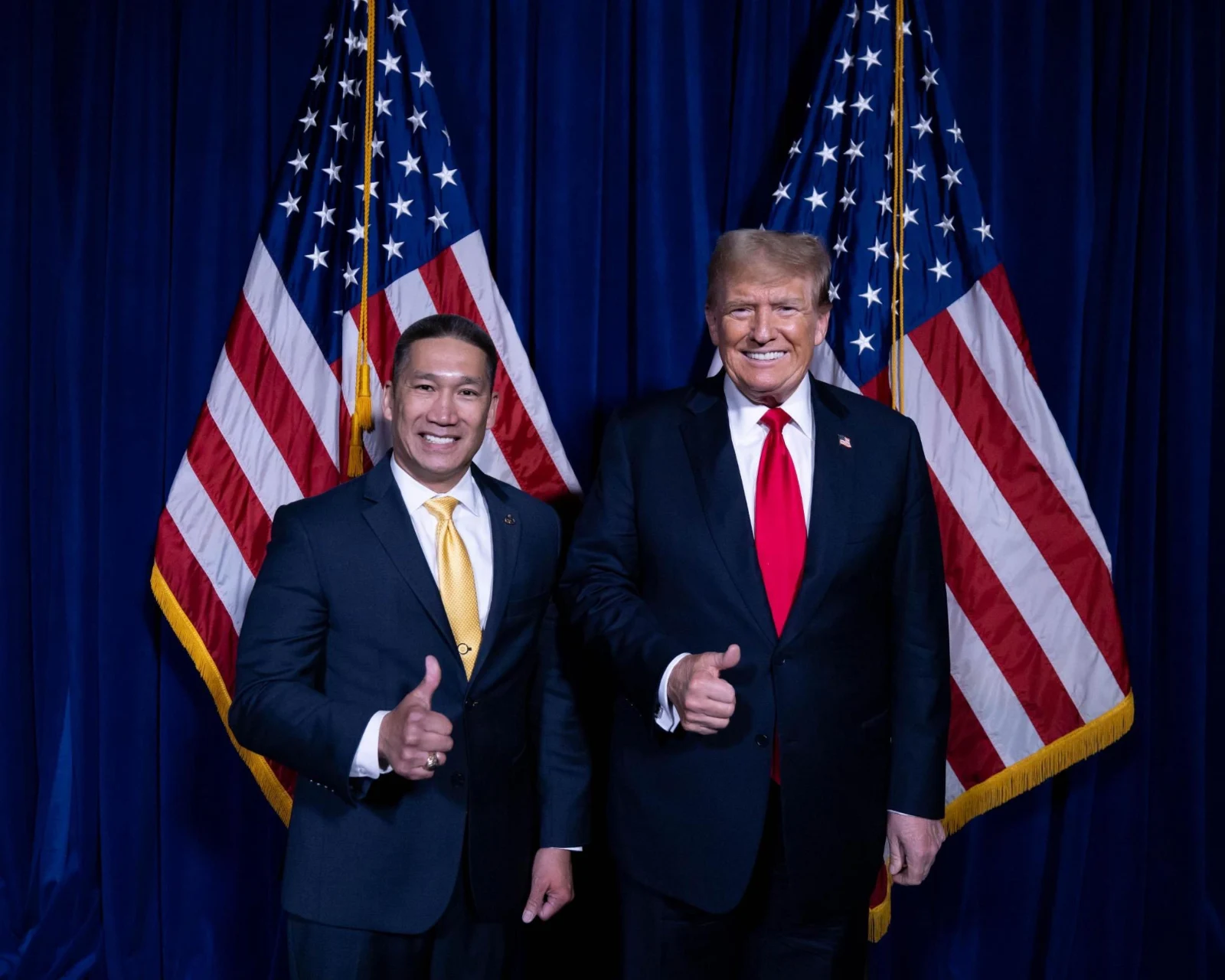 Donald Trump nominated Hung Cao to take charge of the United States Department of the Navy and urged the Senate to confirm his position quickly