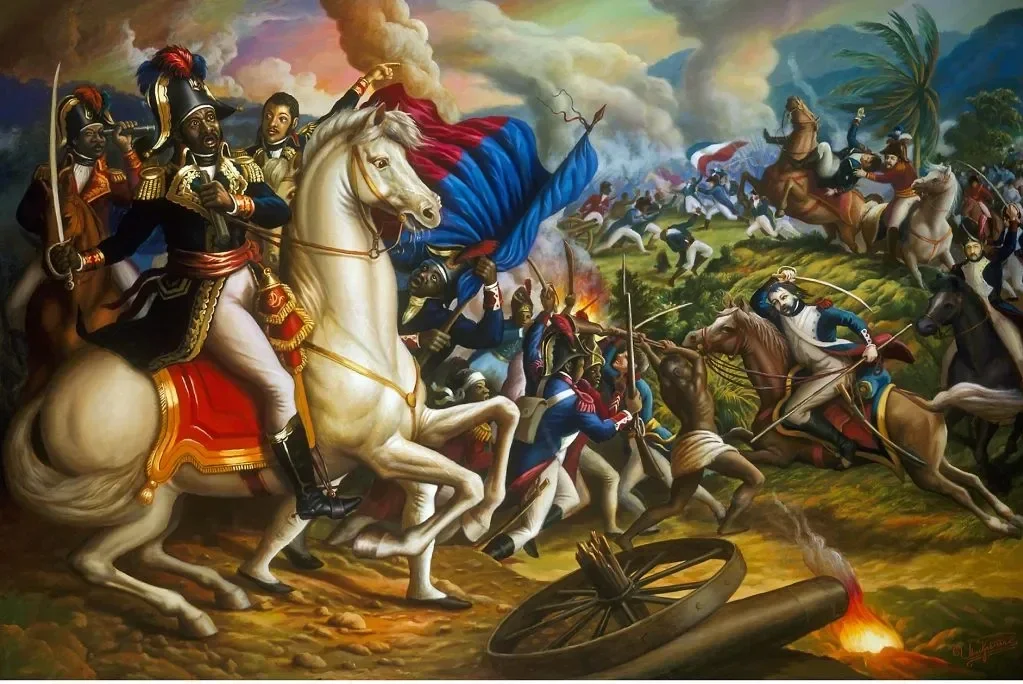 La ilustración hace referencia a la Batalla de Vertières de 1803