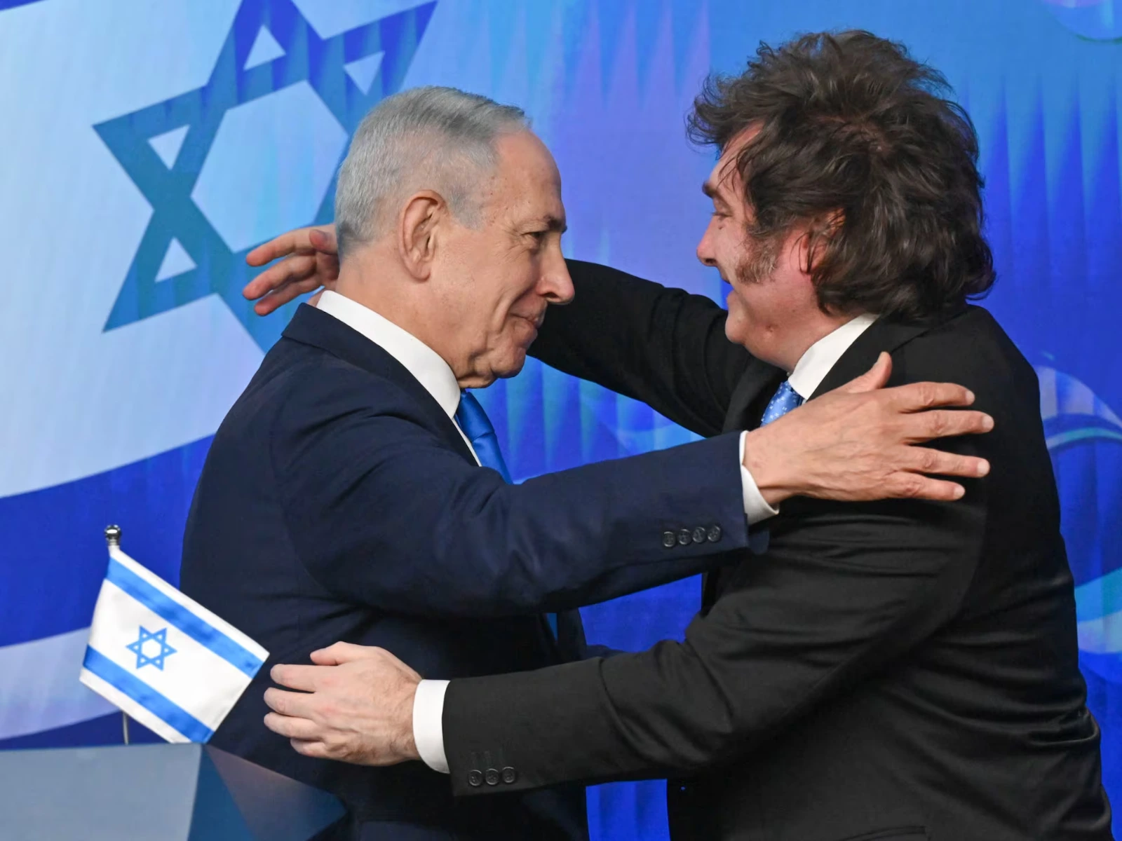 Javier Milei junto a Benjamín Netanyahu