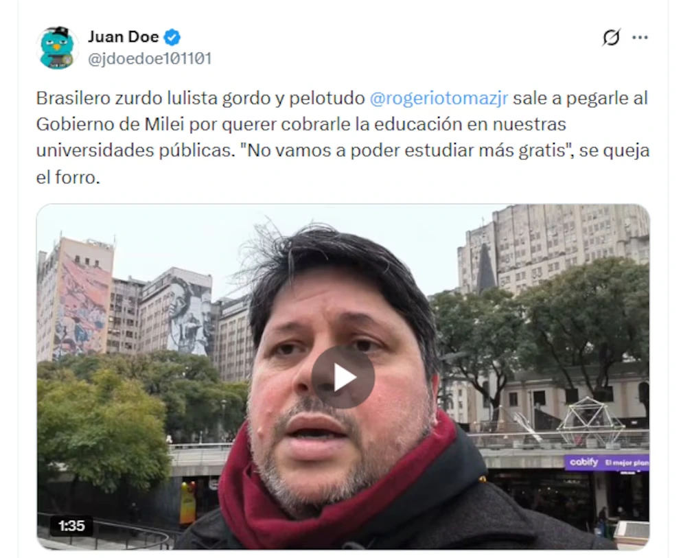 El mensaje de Juan Doe.