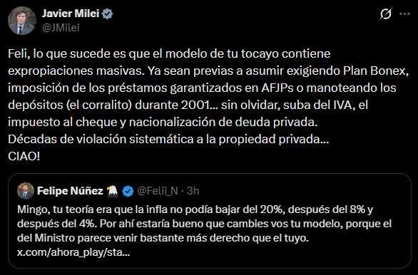 El aporte del presidente Javier Milei a la discusión.