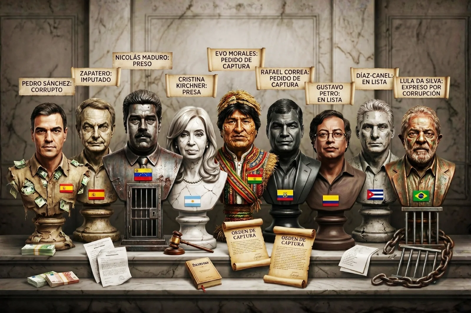 Esperable: todos los líderes de izquierda terminaron presos, imputados o perseguidos por corrupción