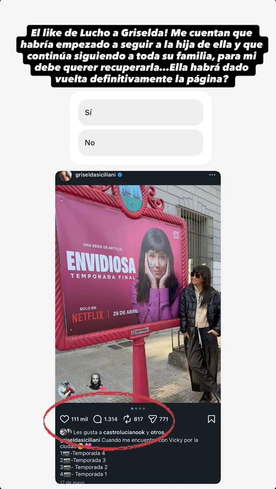 La foto que compartió Griselda Siciliani en Instagram