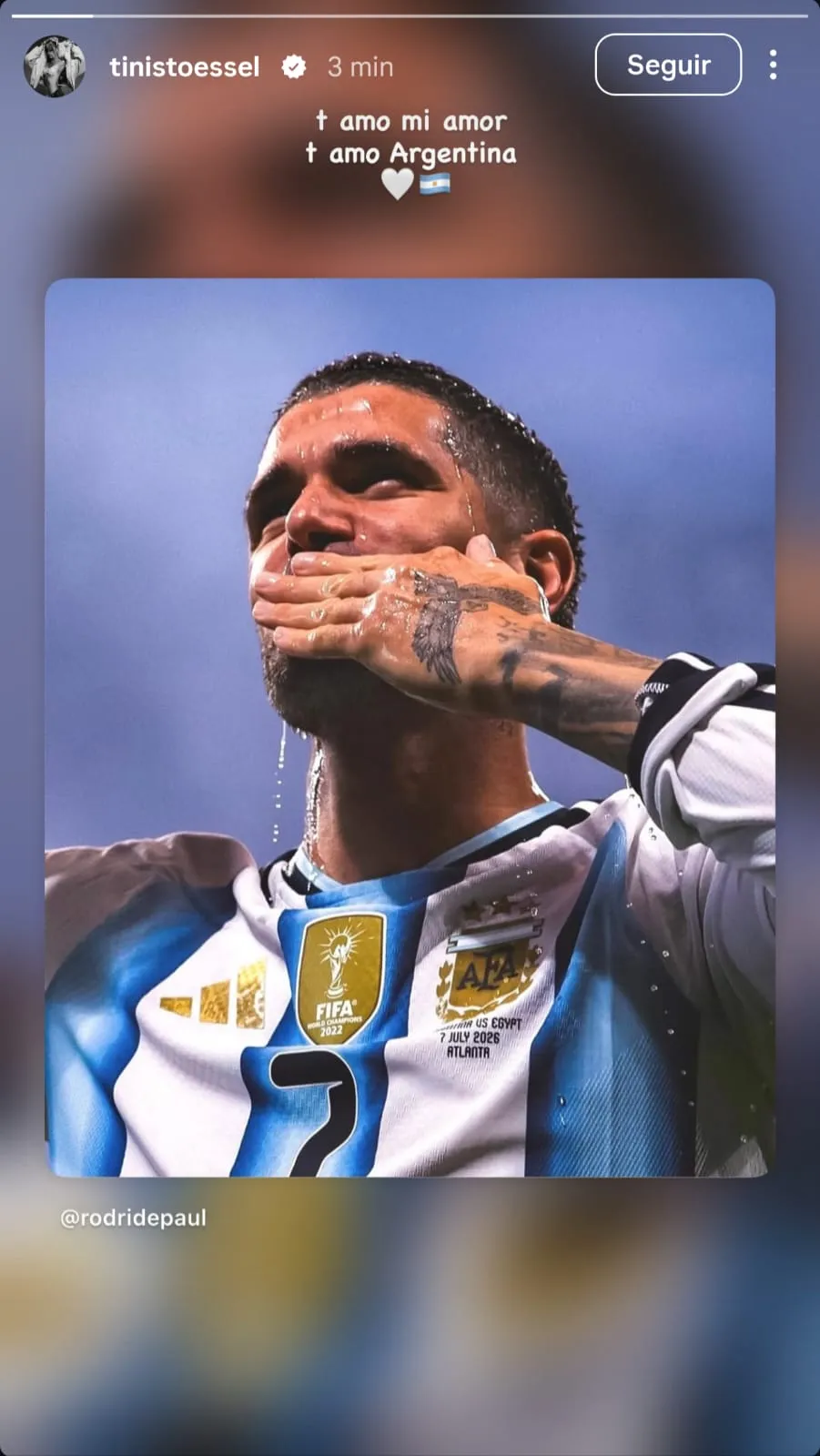 El mensaje de Tini a Rodrigo en medio de los festejos por el triunfo de la Argentina