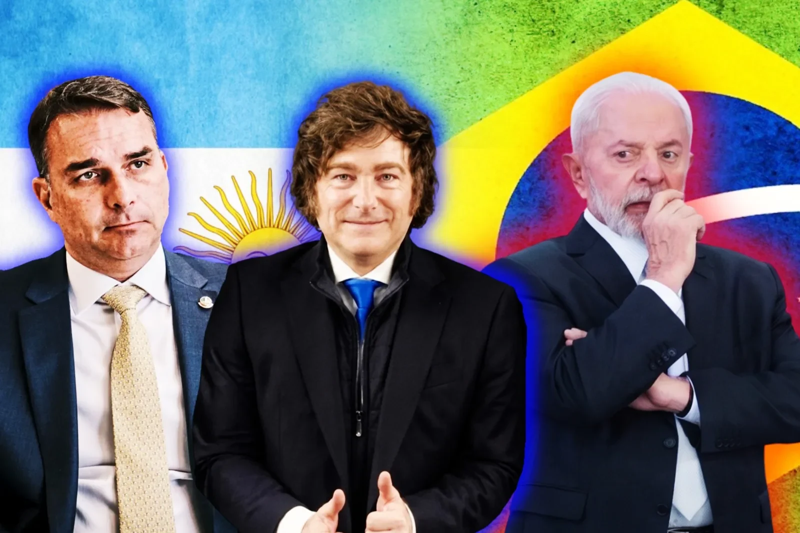 Javier Milei acompaña la candidatura de Flavio Bolsonaro.