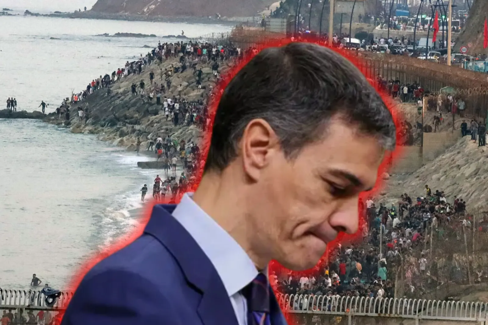 Sánchez fue recibido con abucheos en Ceuta en medio de la invasión migratoria que ya dejó 41 muertos