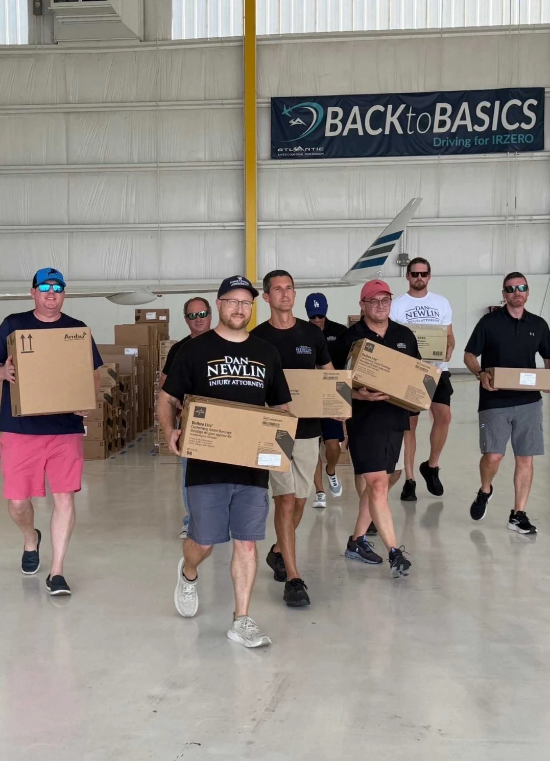 The humanitarian aid shipment carried out by Newlin consisted of more than 2,000 kilograms of medical supplies