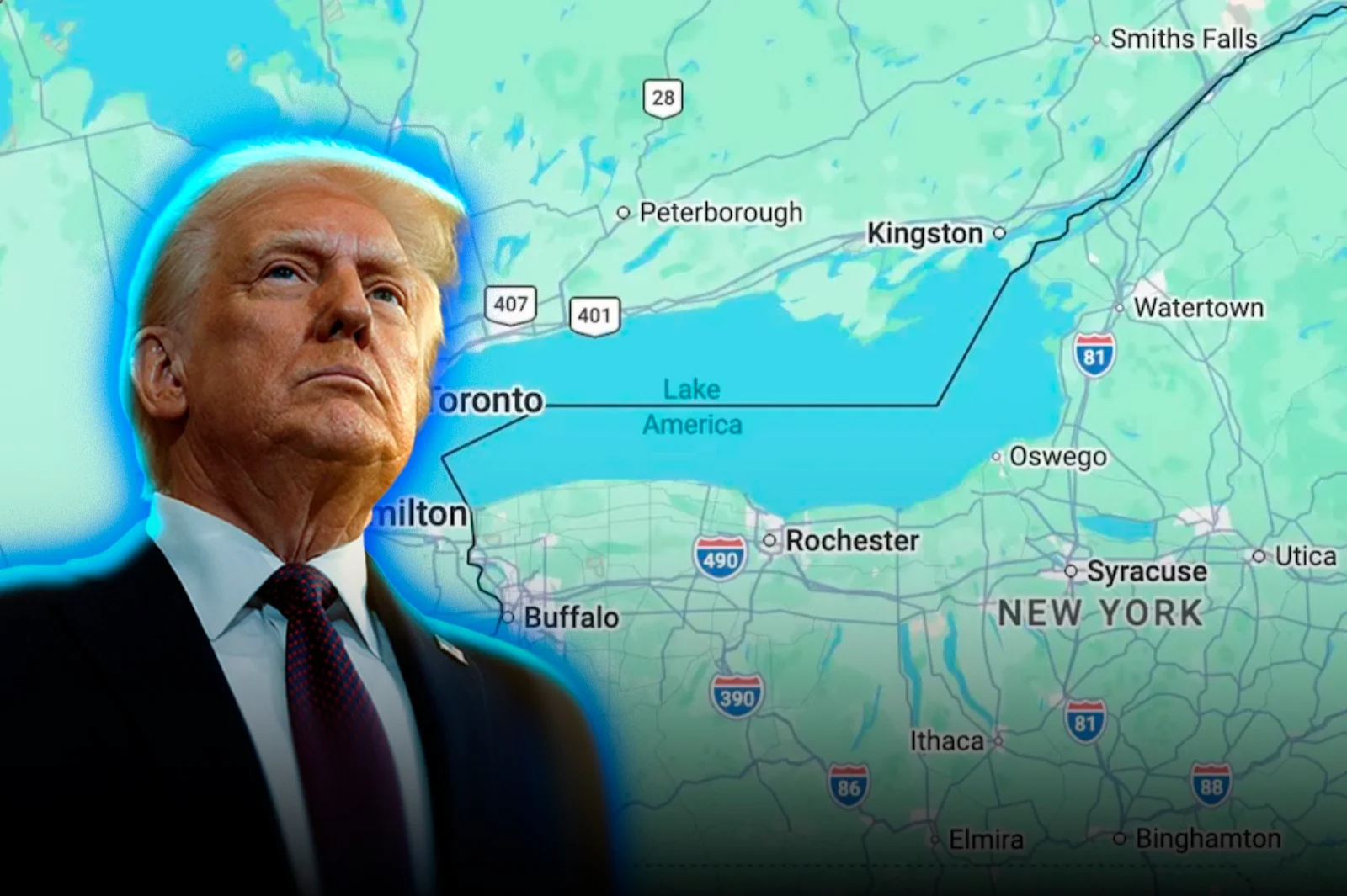 Google Maps actualizó el nombre del lago Ontario por “Lake America” tras la orden de Trump