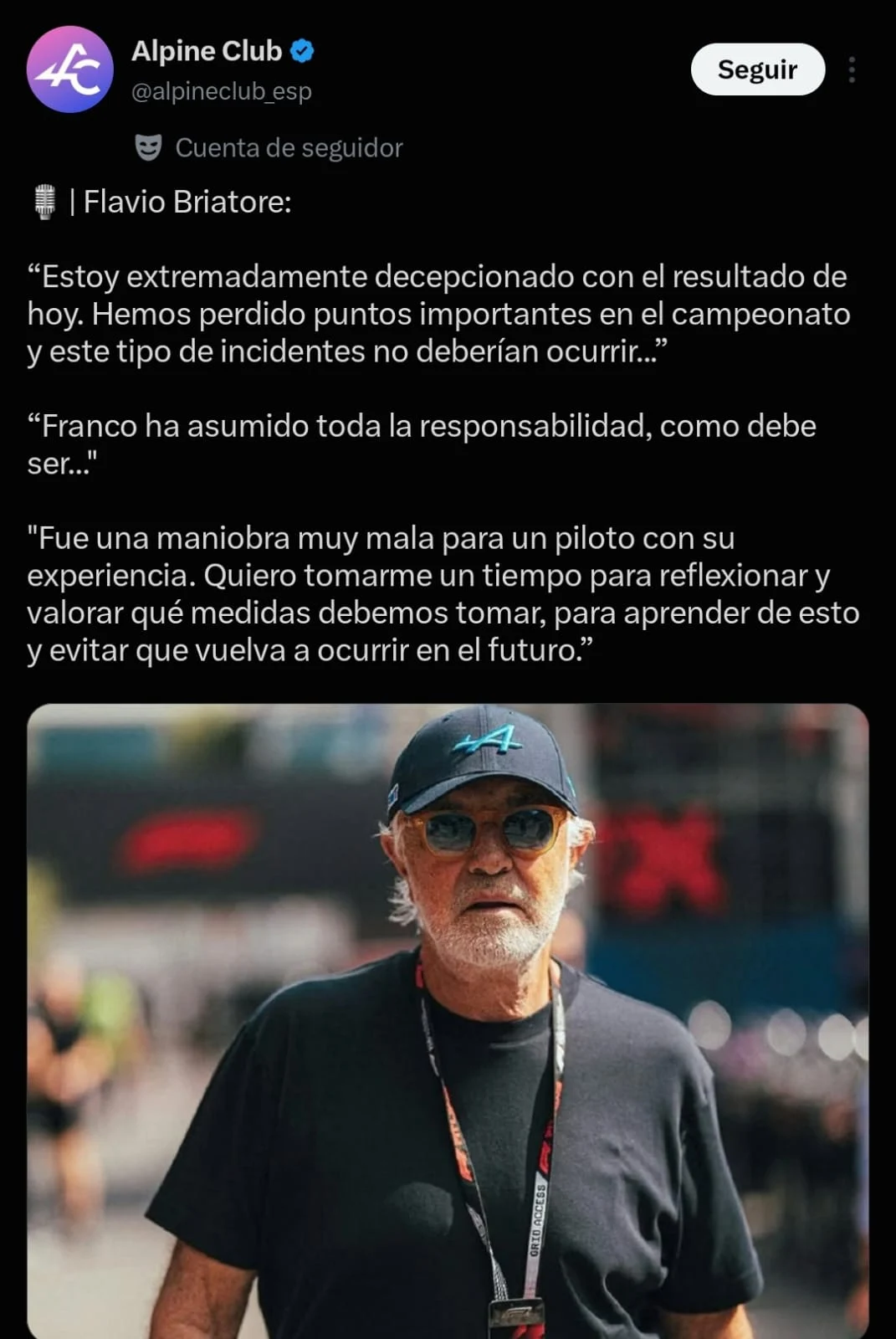 Las declaraciones de Flavio Briatore sobre Colapinto