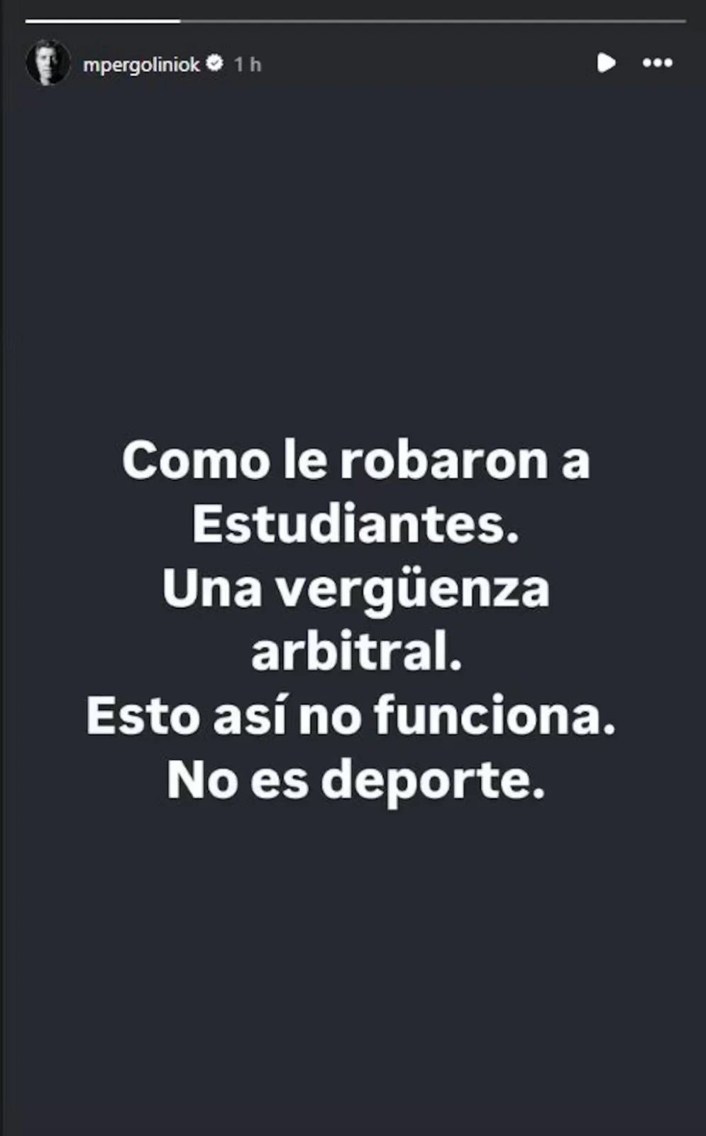 El posteo de Pergolini luego del partido