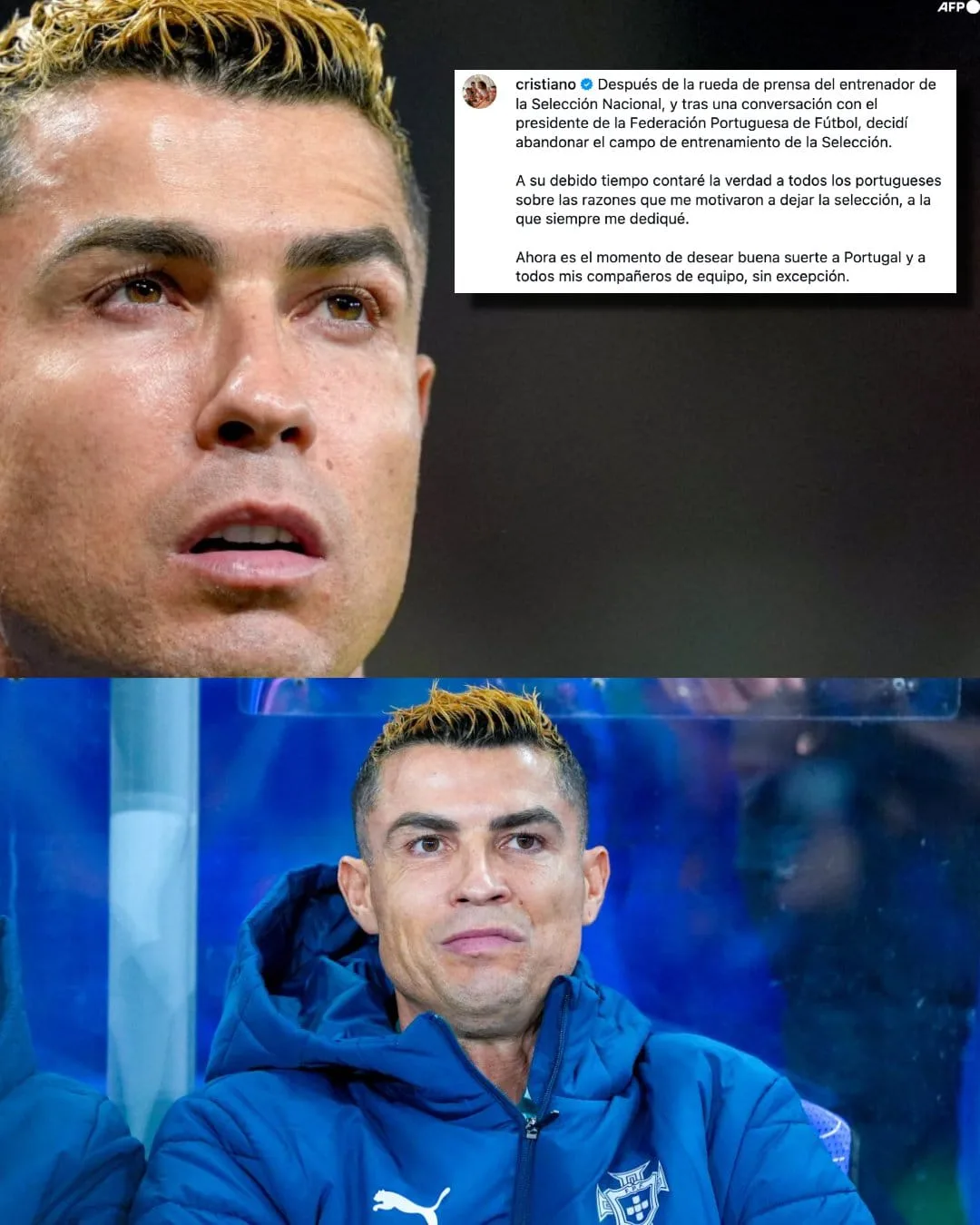 El posteo de Cristiano Ronaldo tras su salida de Portugal