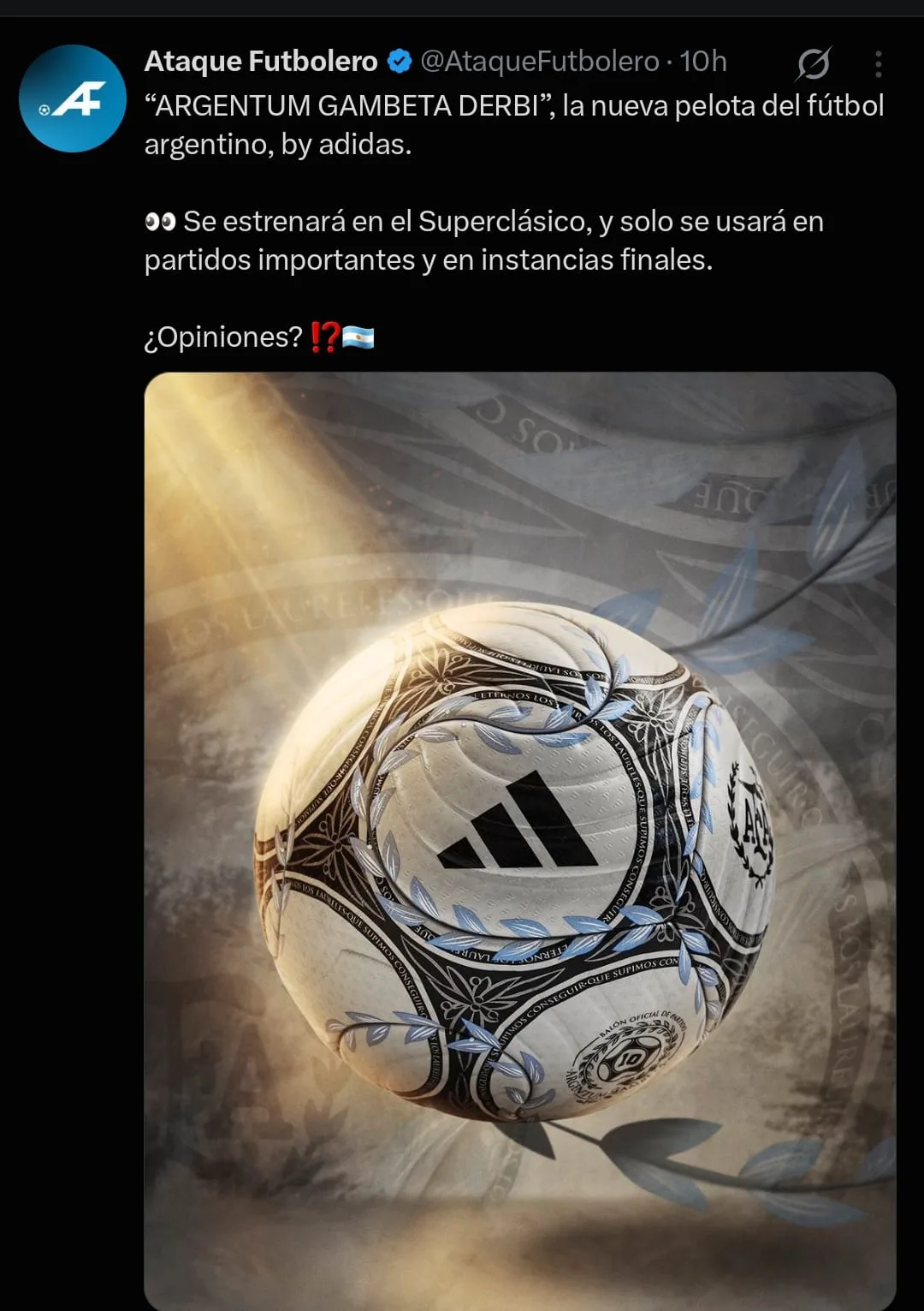 El fútbol argentino tiene una nueva pelota para partidos decisivos