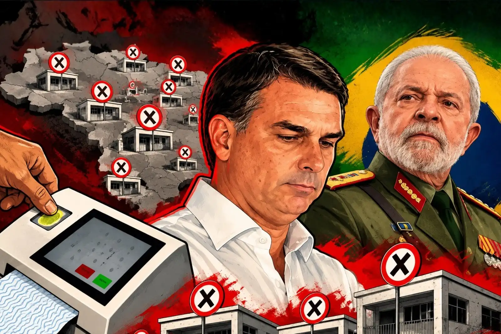 Flavio Bolsonaro y Lula da Silva.