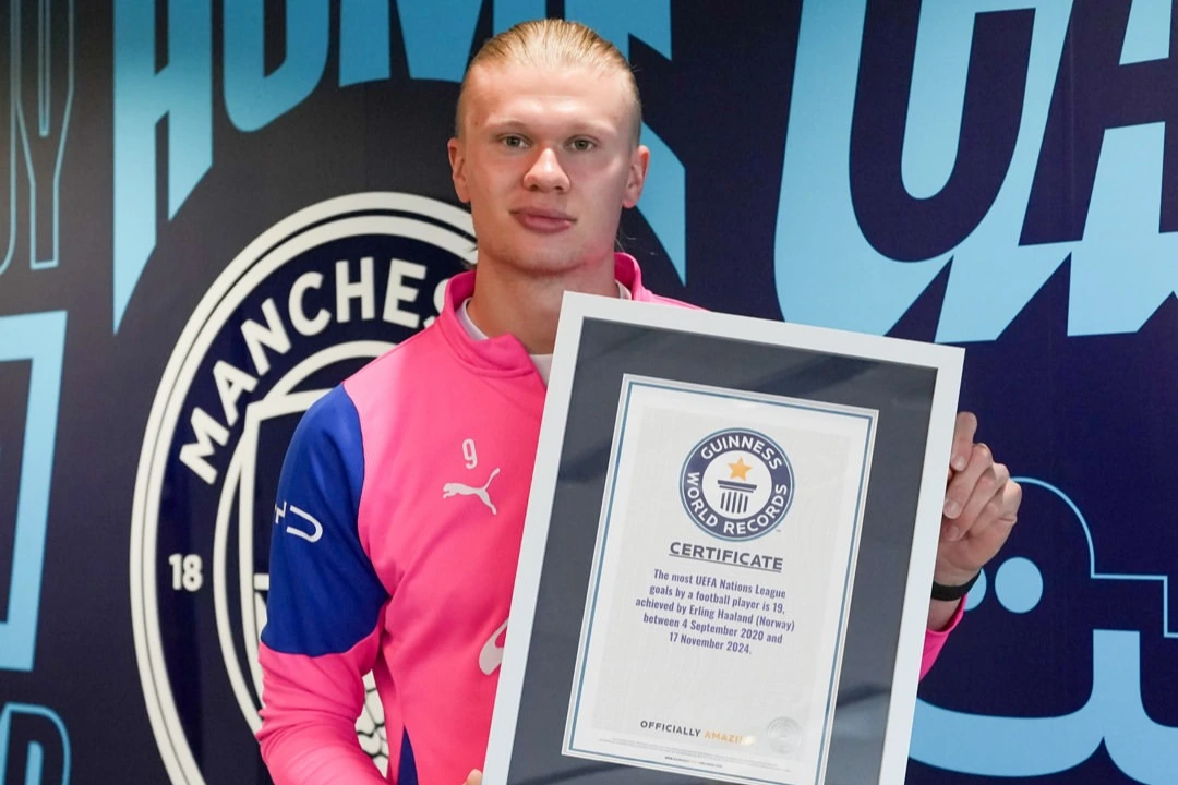 El hombre récord: Erling Haaland recibió cuatro certificados Guinness