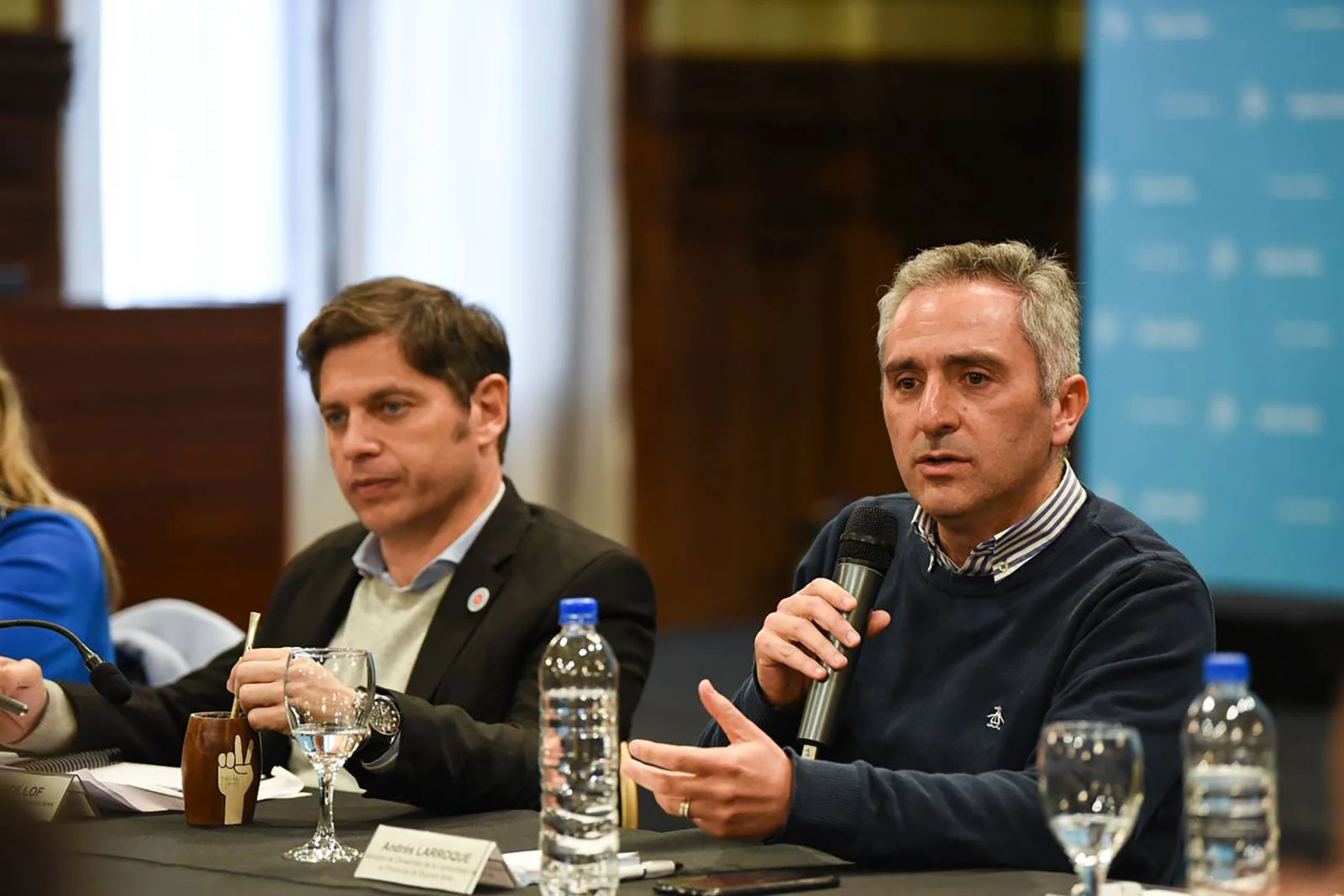 Alxel Kicillof with "Cuervo" Larroque