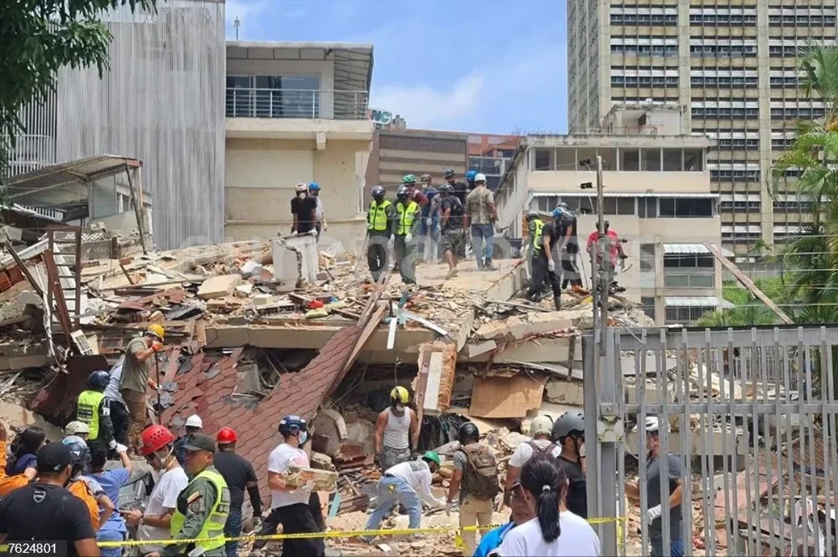 Collapsed buildings due to the earthquake