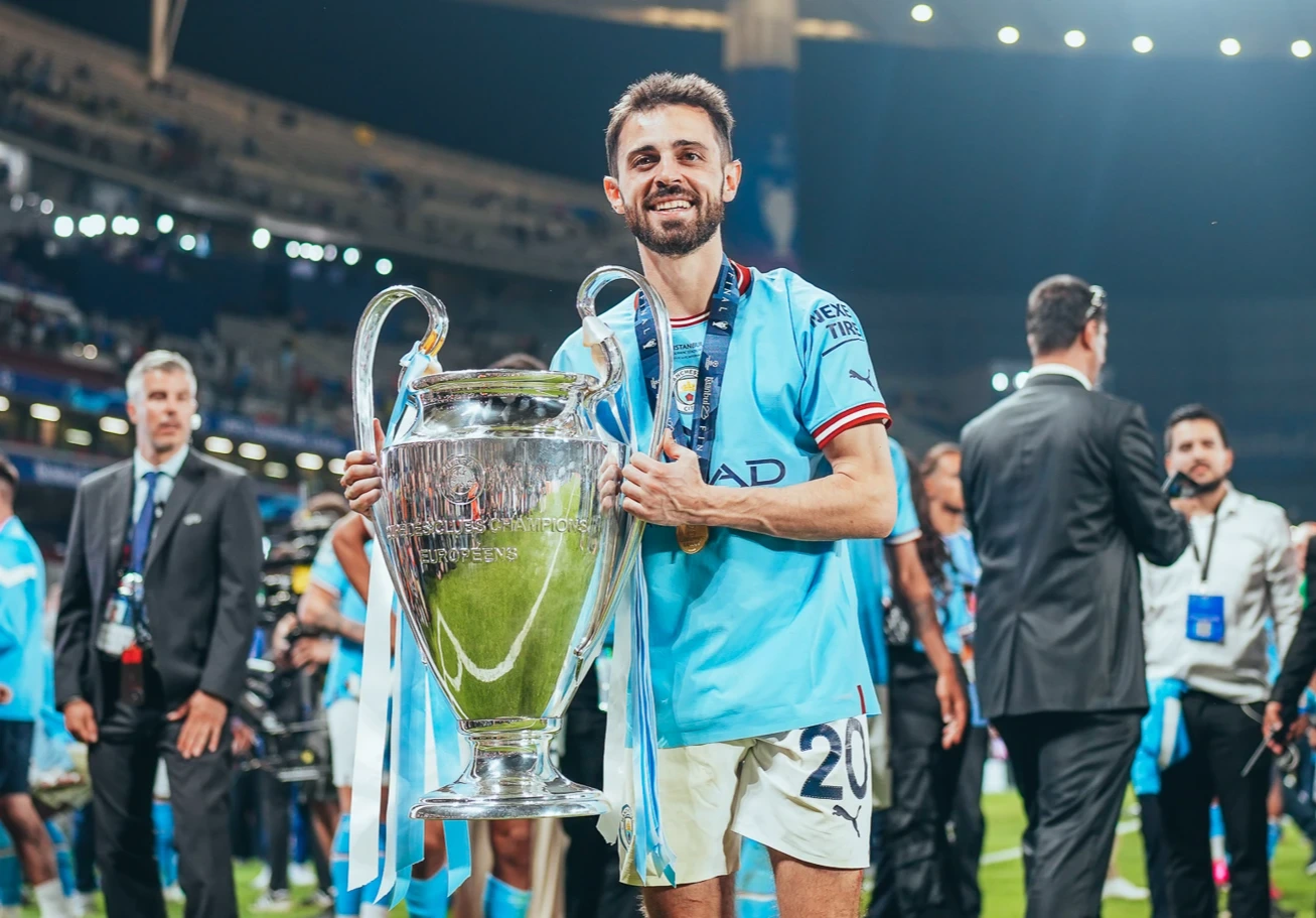Bernardo Silva ganó varios títulos en el City, entre ellos la Championes League