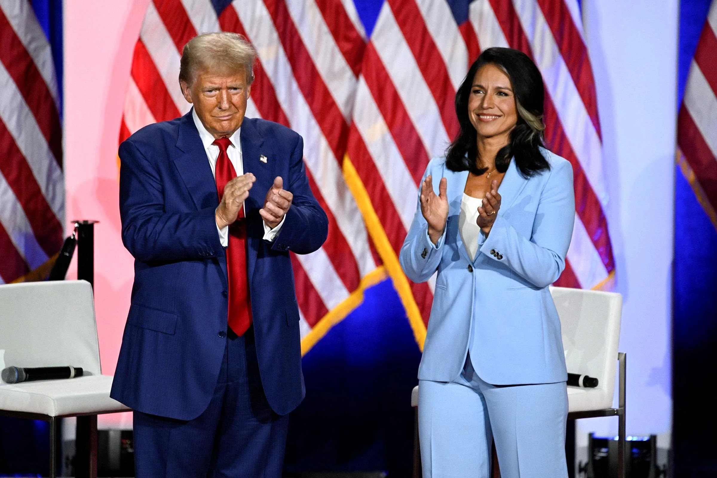 Donald Trump and Tulsi Gabbard.